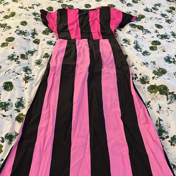 Christopher John Rogers for Target pink and black striped maxi dress, size 0 - Picture 2 of 4